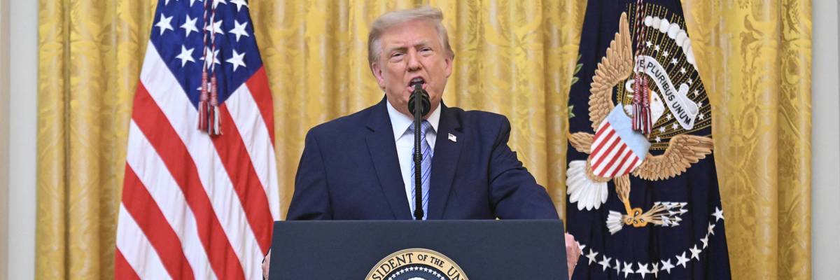 Donald Trump addressing the nation.