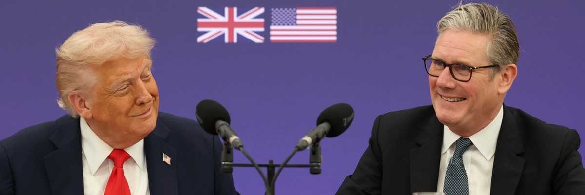 Donald Trump and Keir Starmer give a press conference