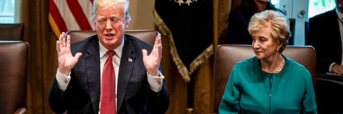 Donald Trump and Linda McMahon