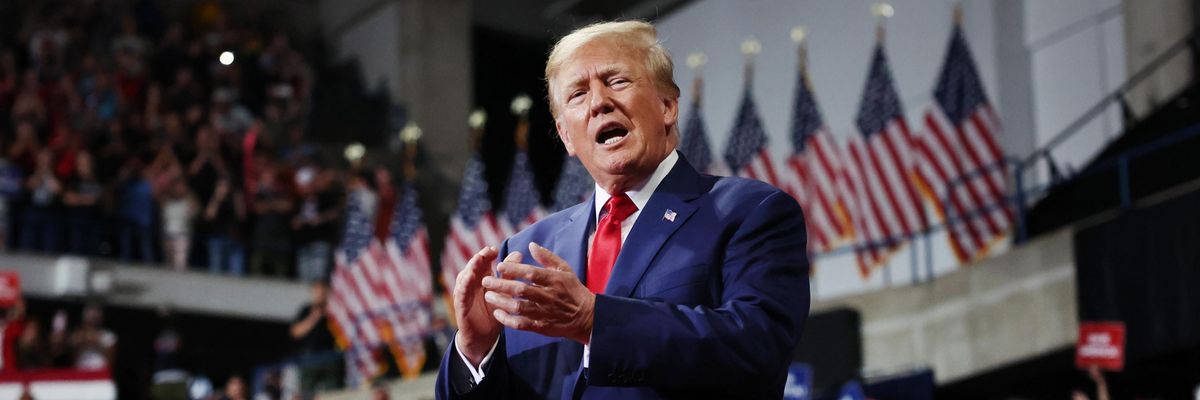 Donald Trump appears at a rally