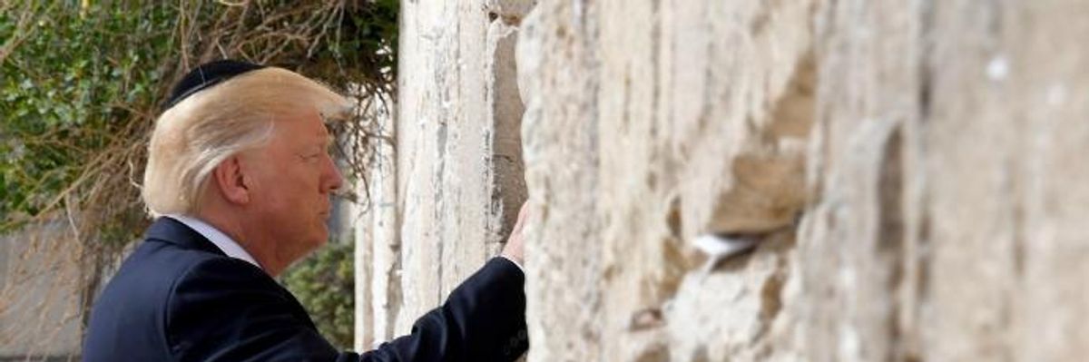 Donald Trump became the first sitting U.S. president to visit the Western Wall in the Old City of Jerusalem in May 2017