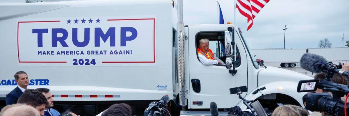 Donald Trump in Dump Truck