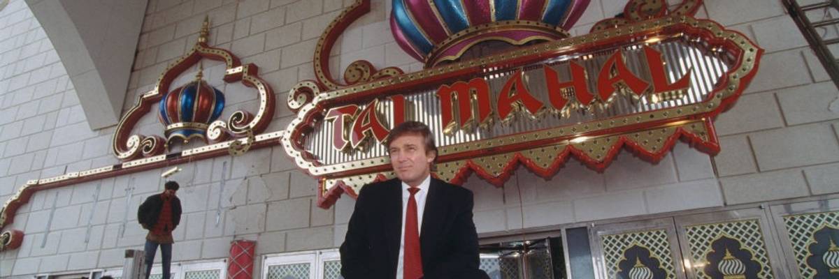 Donald Trump in front of Taj Mahal