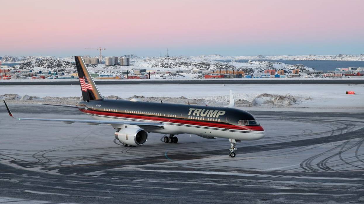 Donald Trump Jr.'s plane arrives in Greenland.