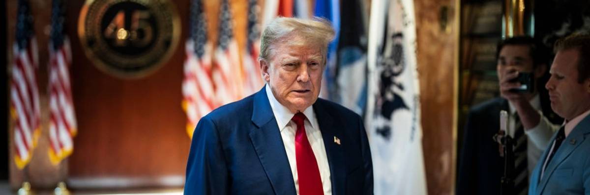 Donald Trump looking ragged in Trump Tower