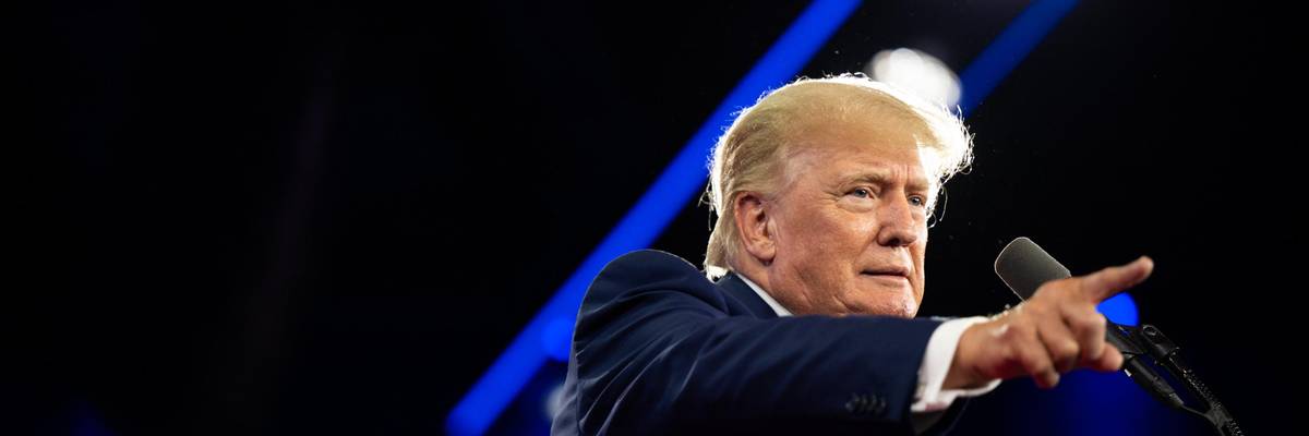 Donald Trump speaks at an event in Dallas