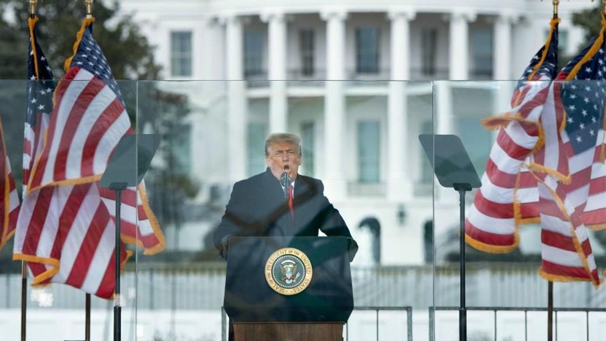 Donald Trump speaks on January 6, 2021.