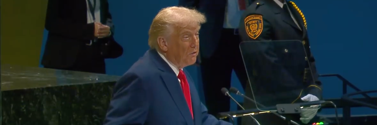 Donald Trump speaks to UN in 2025.