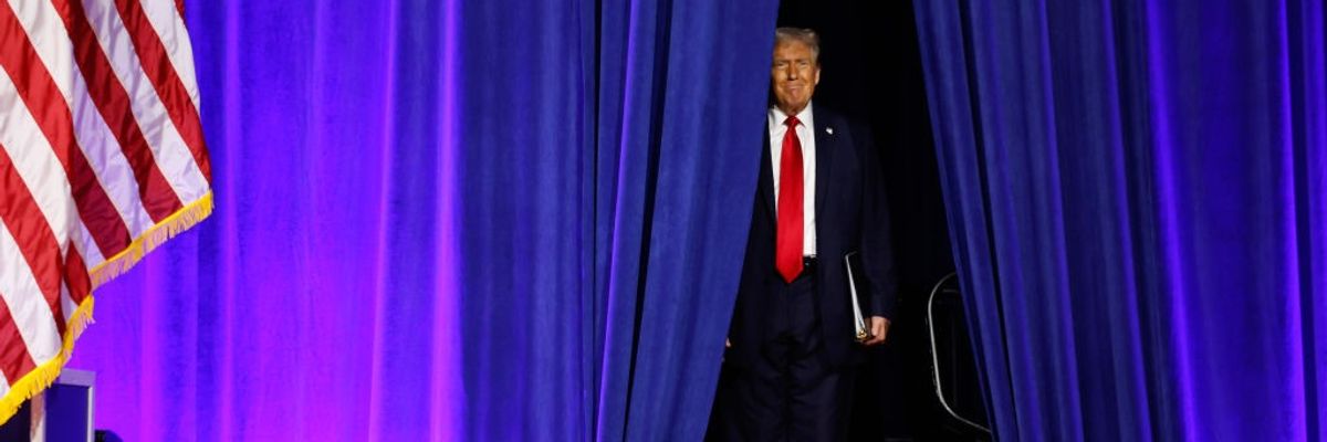 Donald Trump waits in the wings.