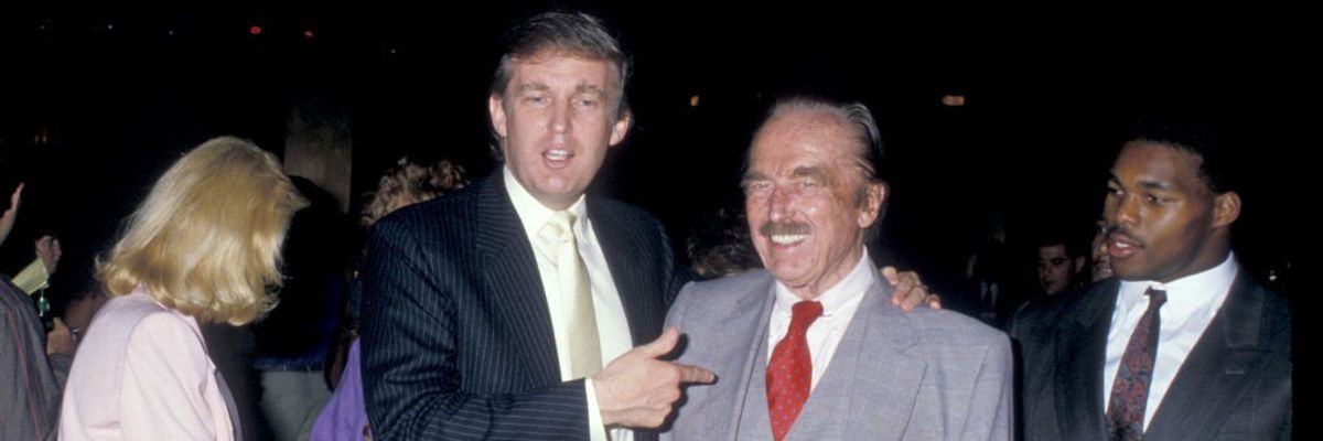 Donald Trump with his father, Fred Trump