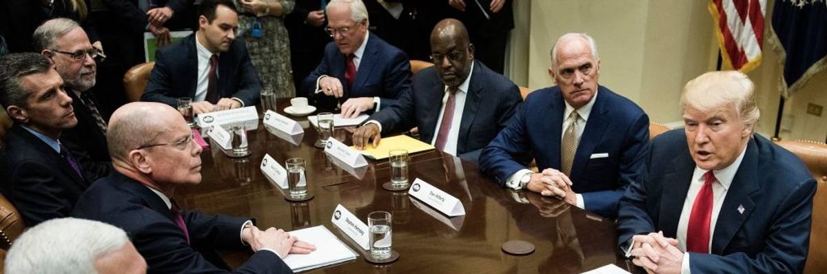 Donald Trump with insurance company executives