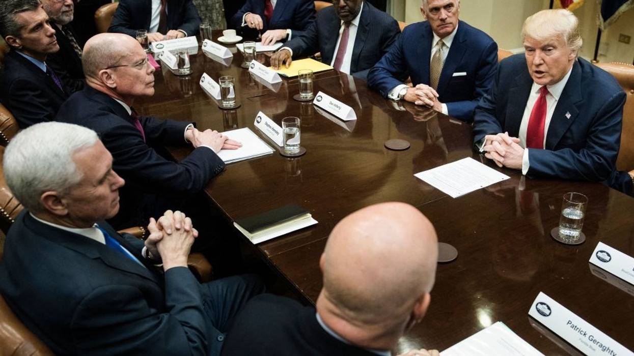 Donald Trump with insurance company executives