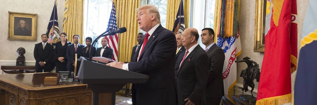 Donald Trump with minority business owners.