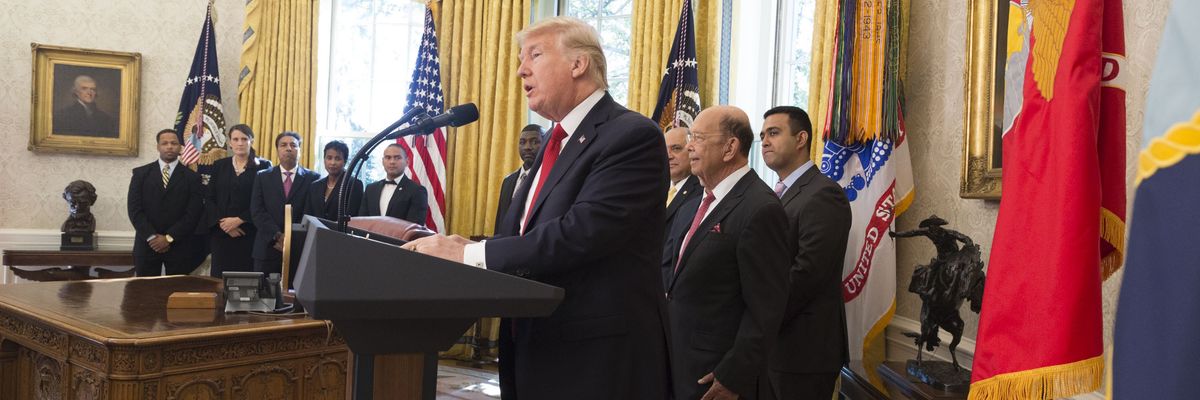 Donald Trump with minority business owners.