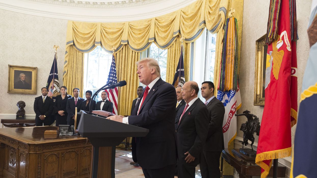 Donald Trump with minority business owners.