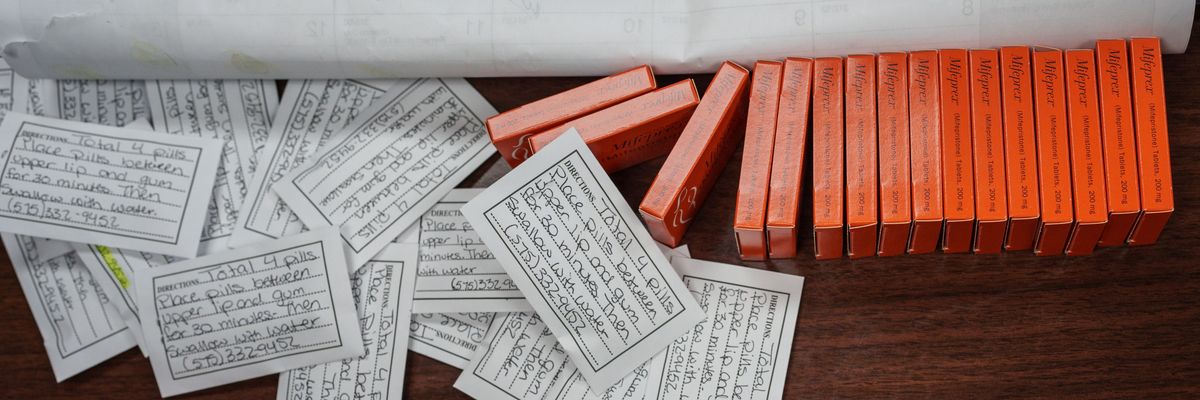 Doses of mifepristone and misoprostol are seen at a reproductive health clinic in Santa Teresa, New Mexico