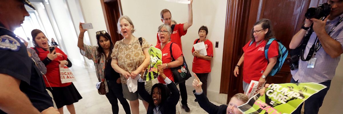 Resistance Rallies as So-Called 'Moderate' GOP Senators Decide on Healthcare