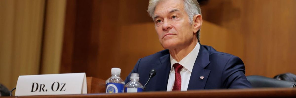 Dr. Mehmet Oz speaks during a confirmation hearing
