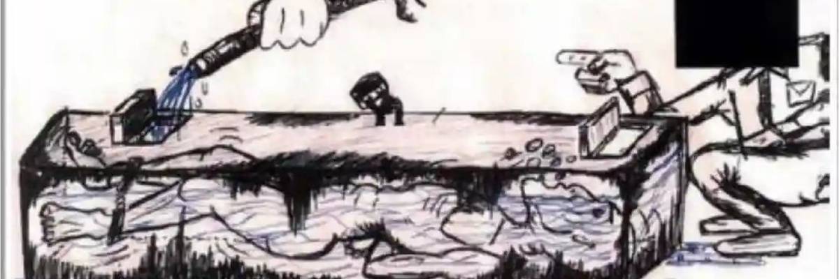 Drawing by Abu Zubaydah shows him getting waterboarded.