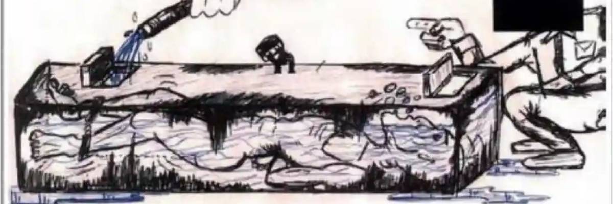 Drawing by Abu Zubaydah shows him getting waterboarded.