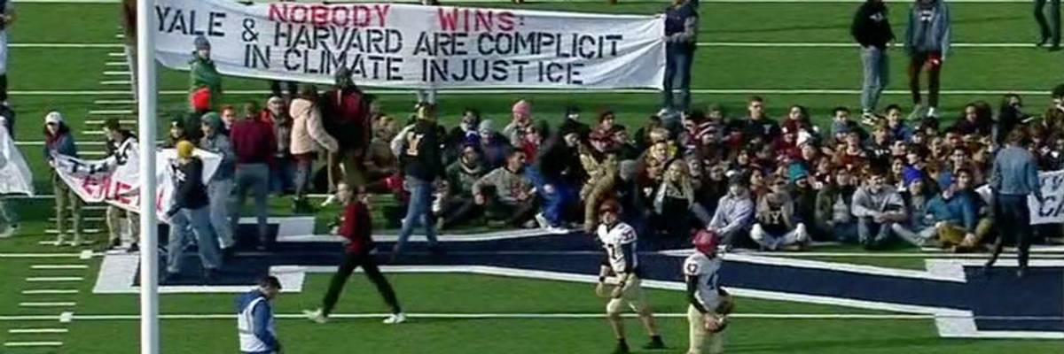 'Incredible': Hundreds of Harvard and Yale Students Storm Football Field Demanding Divestment From Fossil Fuels