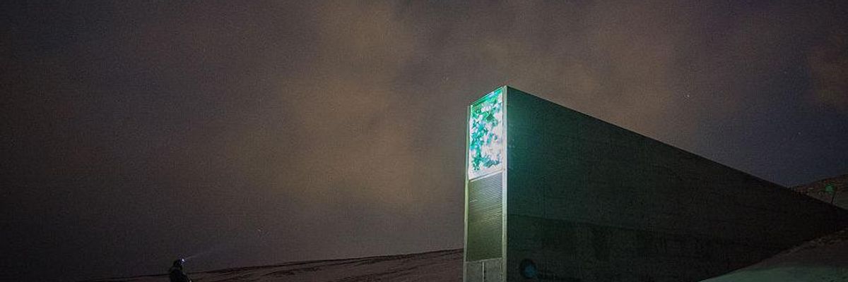 Dusk at the Svalbard Global Seed Vault
