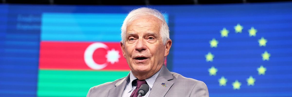 E.U. Josep Borrell speaks at a press conference