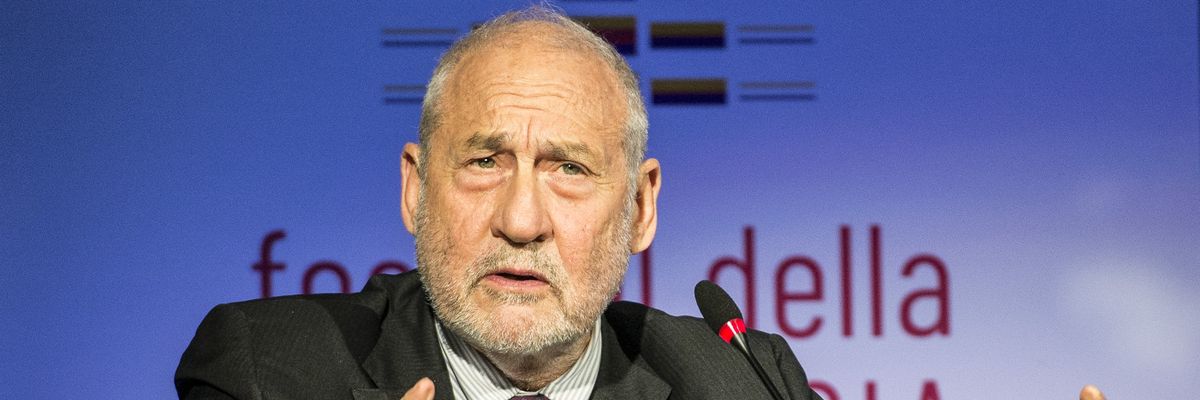 Economist Joseph Stiglitz speaks during an event