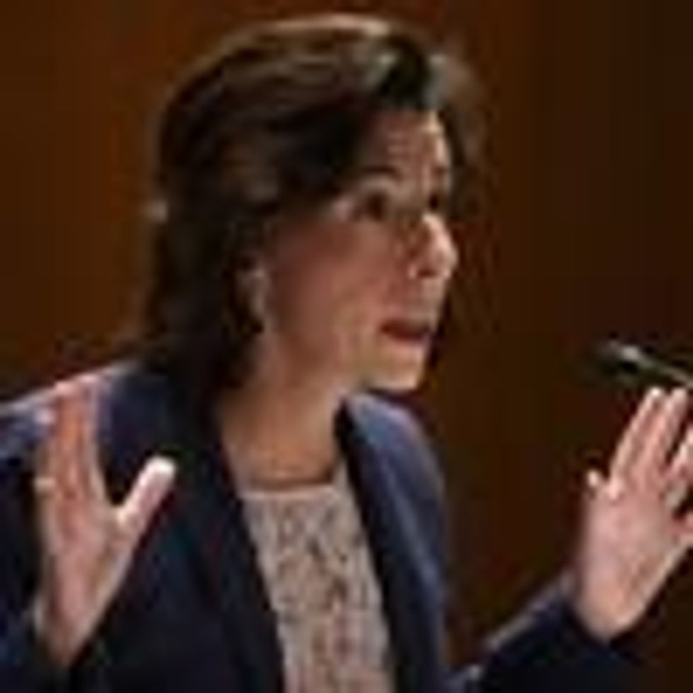 ecretary of Commerce Gina Raimondo testifies during a hearing before the Subcommittee on Commerce, Justice, Science, and Related Agencies of Senate Appropriations Committee
