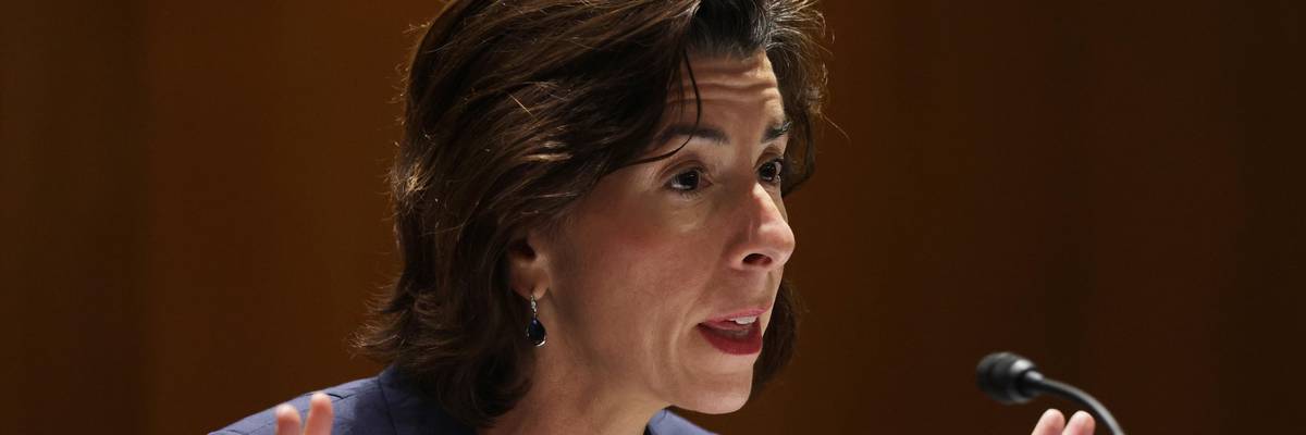 ecretary of Commerce Gina Raimondo testifies during a hearing before the Subcommittee on Commerce, Justice, Science, and Related Agencies of Senate Appropriations Committee