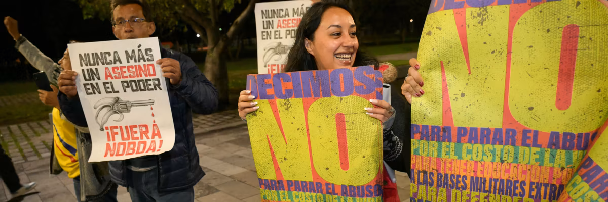 Ecuadorians celebrate referendum rejecting US bases