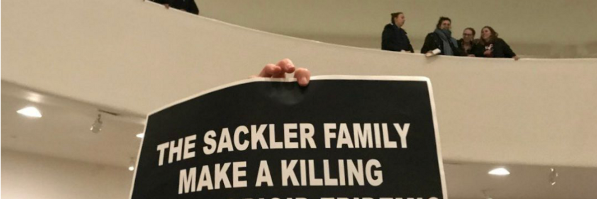 'Shame on Sackler': Massive Protest Breaks Out Over Guggenheim Museum's Ties to Big Pharma