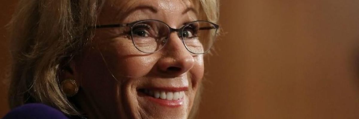 DeVos Sued Over New Title IX Rules That Make It 'Easier for Schools to Sweep Sexual Violence Under the Rug'