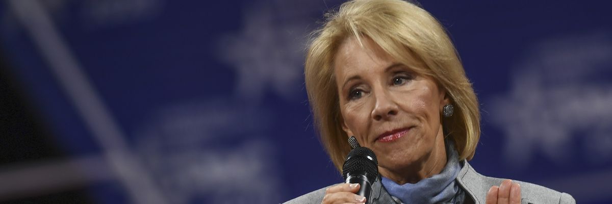 Education Secretary Betsy DeVos speaks at the Conservative Political Action Conference