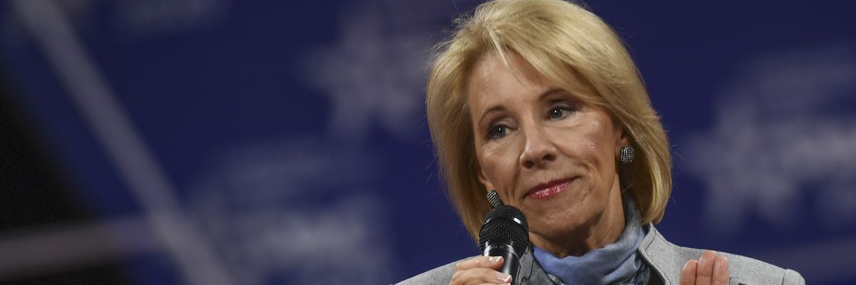 Education Secretary Betsy DeVos speaks at the Conservative Political Action Conference 