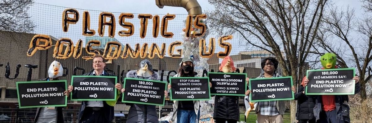 Ekō campaigners gathered for a die-in