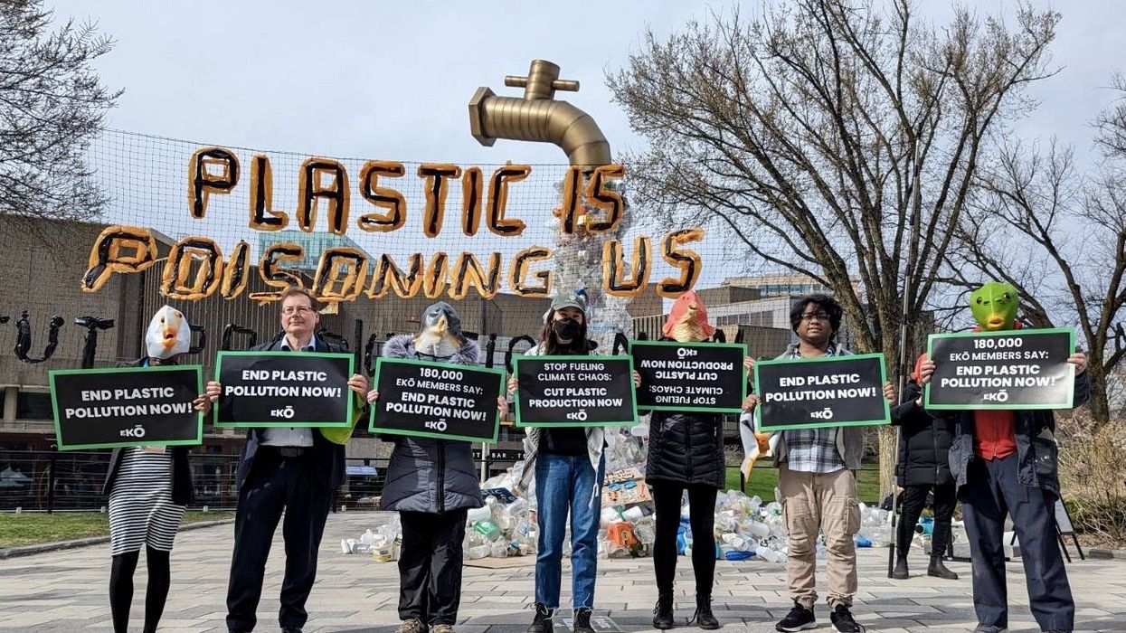 Ekō campaigners gathered for a die-in