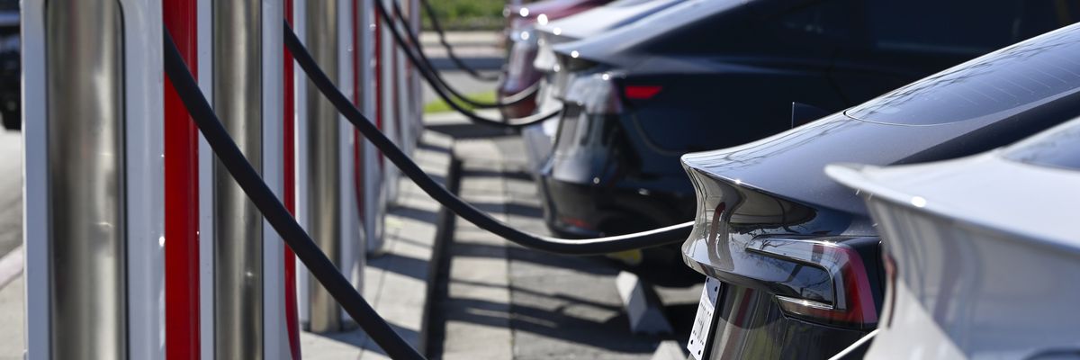 Electric vehicles charging.