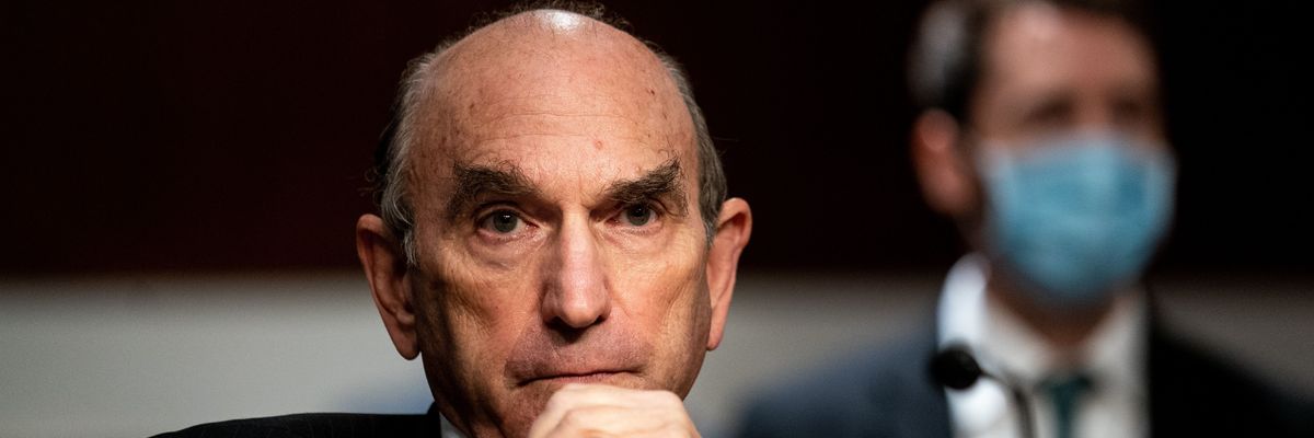 Elliott Abrams attends a Senate Committee on Foreign Relations hearing