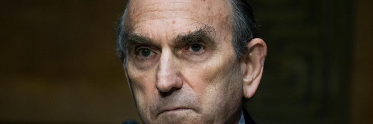 Trump Blasted for Naming 'War Criminal' and Iran-Contra Convict Elliott Abrams as Iran Envoy