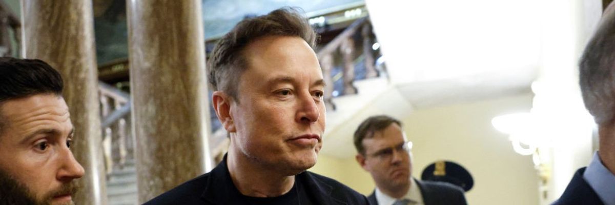 Elon Musk arrives for a meeting with Senate Republicans