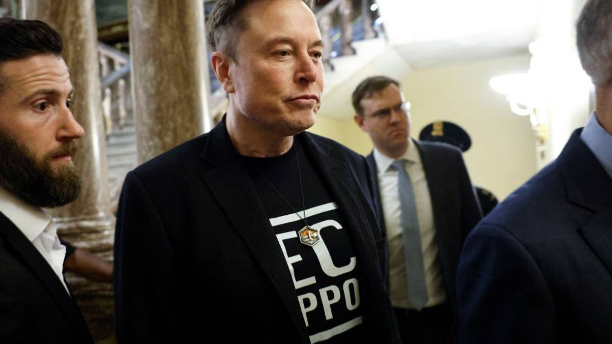 Elon Musk arrives for a meeting with Senate Republicans