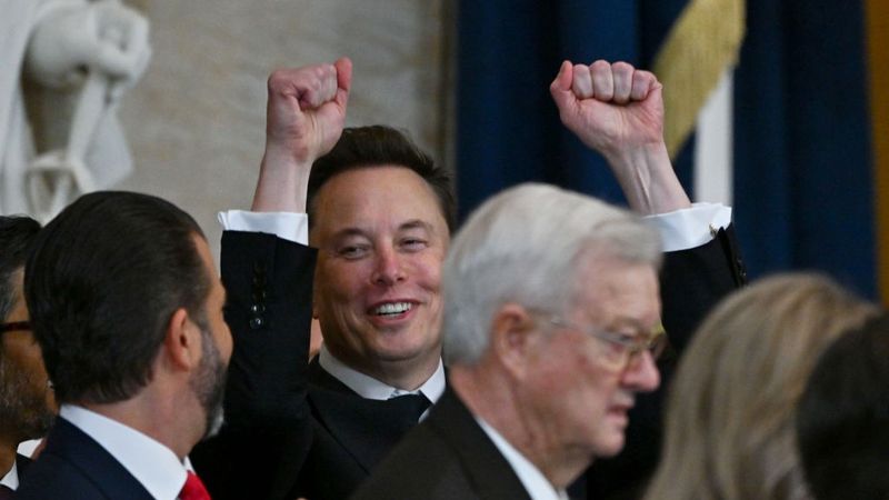 Elon Musk at Trump inauguration