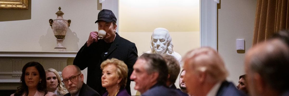 Elon Musk attends a Cabinet meeting