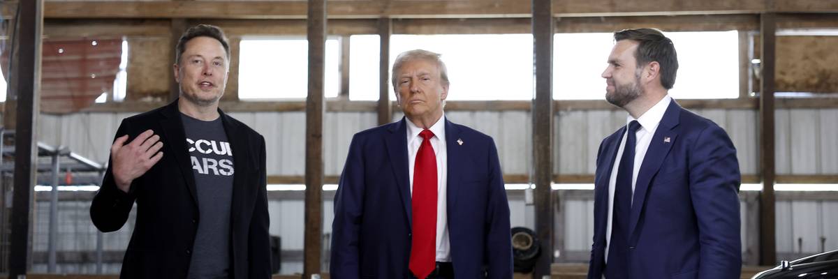 Elon Musk, Donald Trump, and JD Vance.