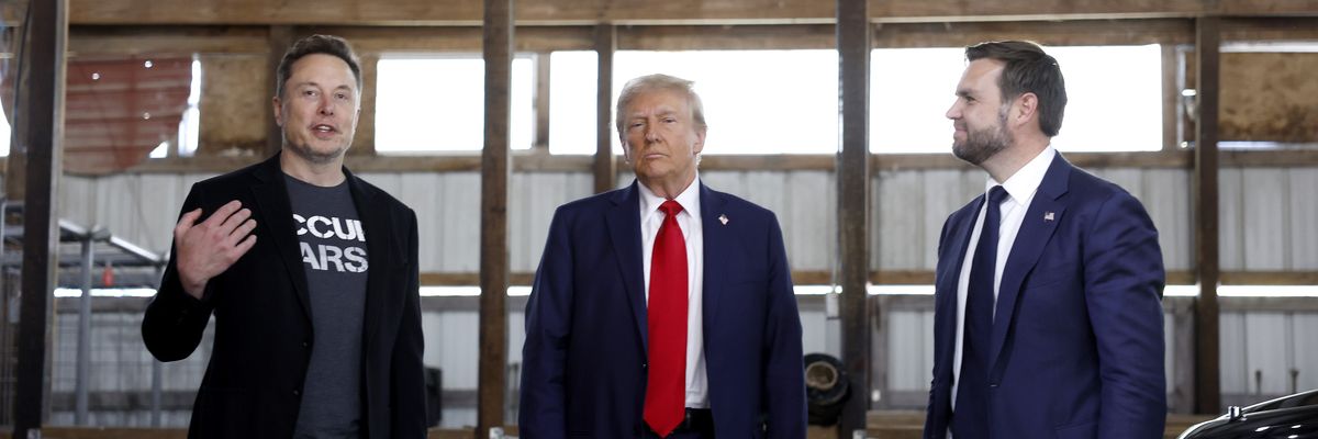 Elon Musk, Donald Trump, and JD Vance.