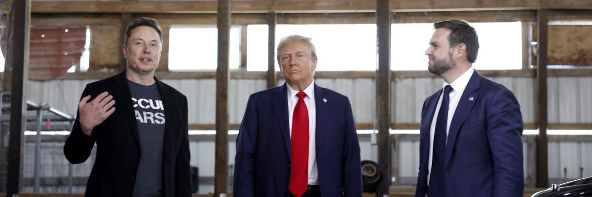 Elon Musk, Donald Trump, and JD Vance.