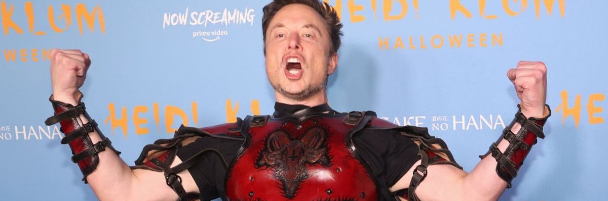 Elon Musk dressed up for Halloween