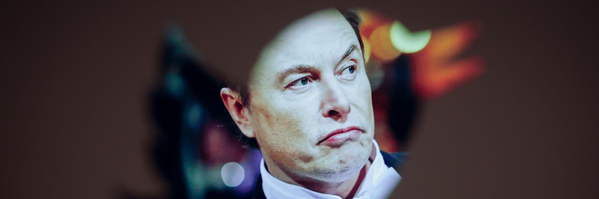 Elon Musk is shown in a photo illustration