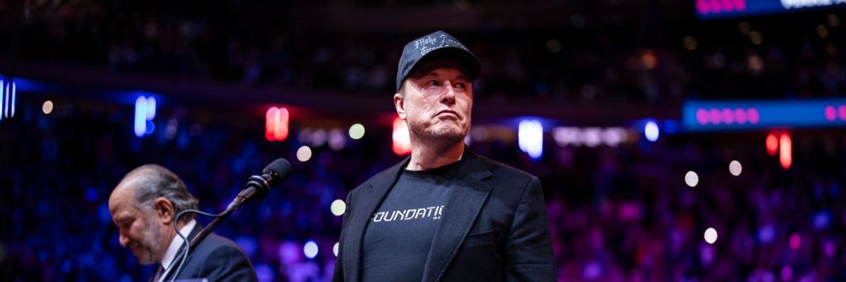 Elon Musk speaks at a Trump rally